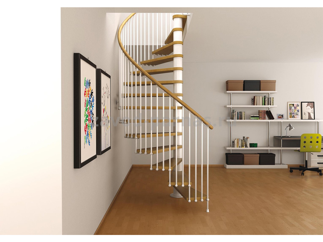 Красивая лестница винтовая на второй этаж - цена и фото