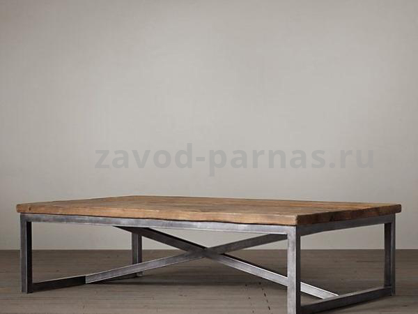 Деревянный стол лофт с металлом