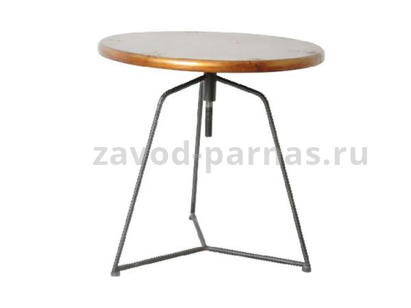 Круглый столик в стиле лофт дерево и металл