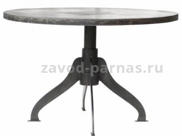 Круглый столик в стиле лофт из дерева и металла