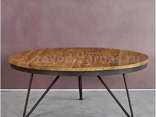 Круглый столик в лофт стиле металл плюс дерево