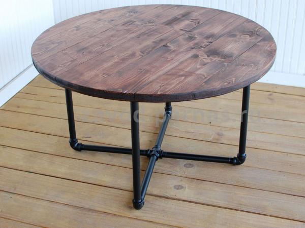 Круглый стол в лофт стиле из металла и дерева