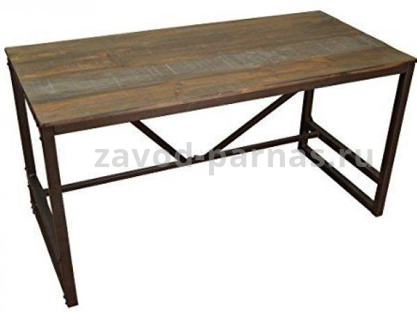 Письменный столик в стиле лофт из дерева и металла